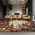 Luxury Chautes de tapis de cuir en cuir patchwork